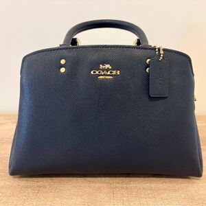 Coach Navy Leather Satchel